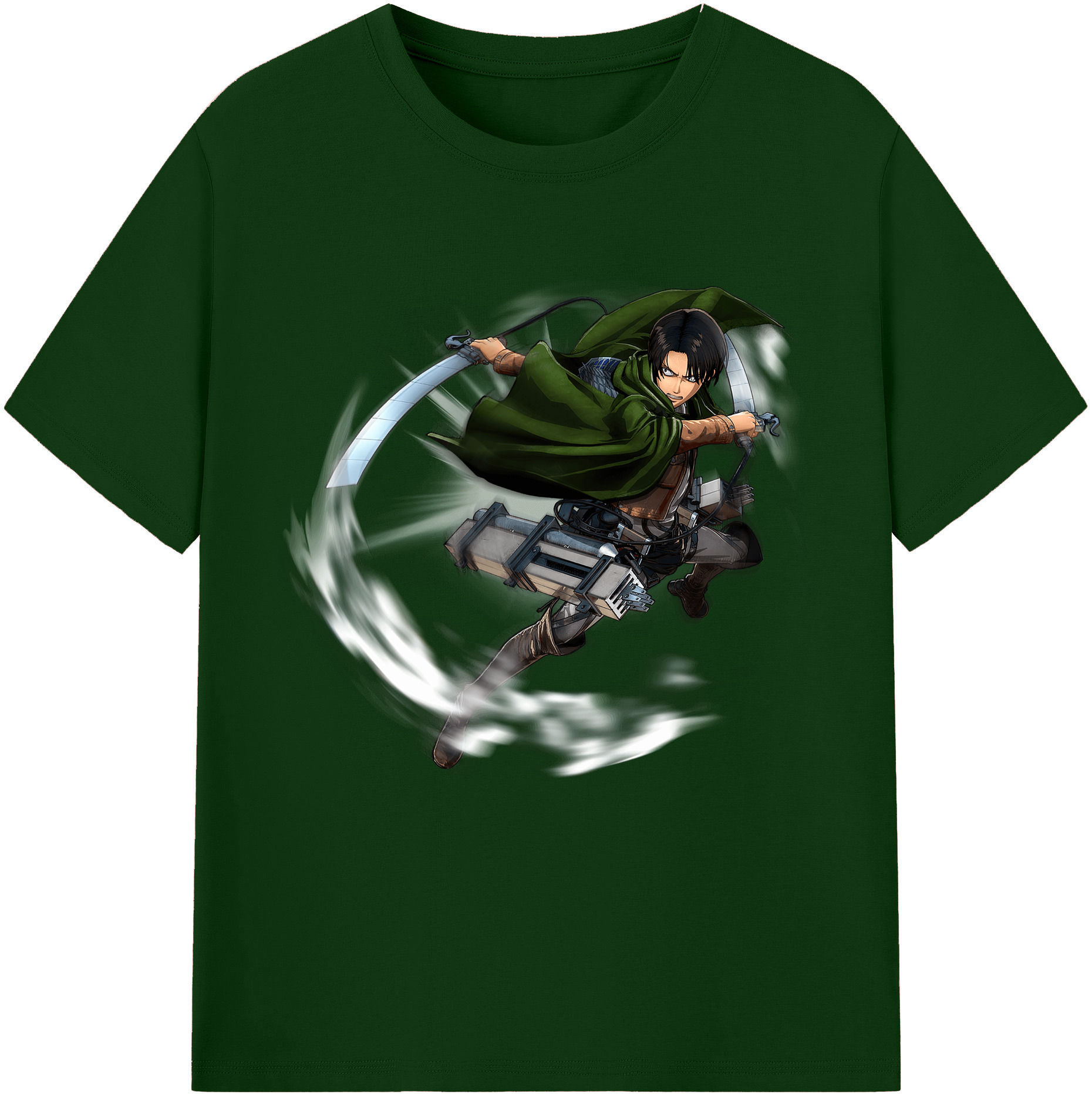 （画像用） 進撃の巨人 リヴァイ·アッカーマン Attack on Titan Levi Ackerman 綿100％半袖Tシャツ（フロントプリント）